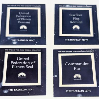 LOT 120S: Star Trek Insignia Collection From The Franklin Mint, Display Case, Along With 9 Certificates of Authenticity & 9 Original...