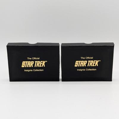 LOT 120S: Star Trek Insignia Collection From The Franklin Mint, Display Case, Along With 9 Certificates of Authenticity & 9 Original...