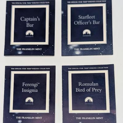 LOT 120S: Star Trek Insignia Collection From The Franklin Mint, Display Case, Along With 9 Certificates of Authenticity & 9 Original...