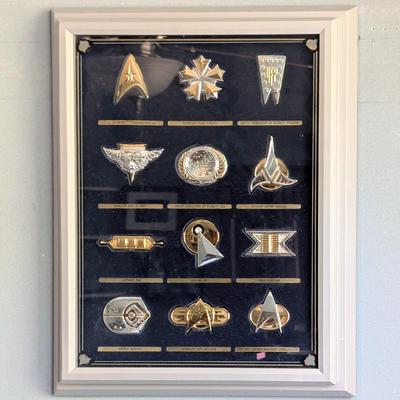 LOT 120S: Star Trek Insignia Collection From The Franklin Mint, Display Case, Along With 9 Certificates of Authenticity & 9 Original...