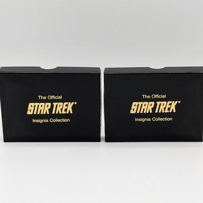 LOT 120S: Star Trek Insignia Collection From The Franklin Mint, Display Case, Along With 9 Certificates of Authenticity & 9 Original...