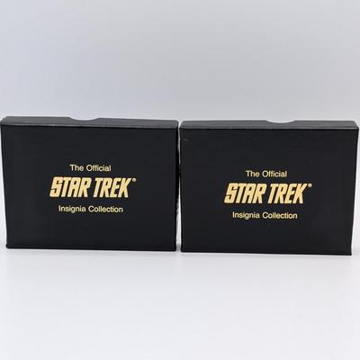 LOT 120S: Star Trek Insignia Collection From The Franklin Mint, Display Case, Along With 9 Certificates of Authenticity & 9 Original...