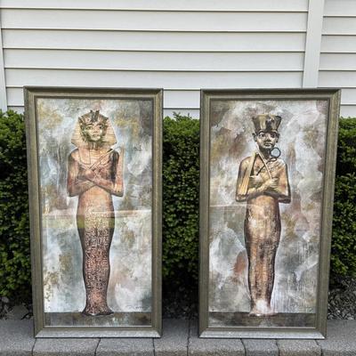 LOT 154P: Egyptian Antiquity I & II Framed Prints by Dennis Carney