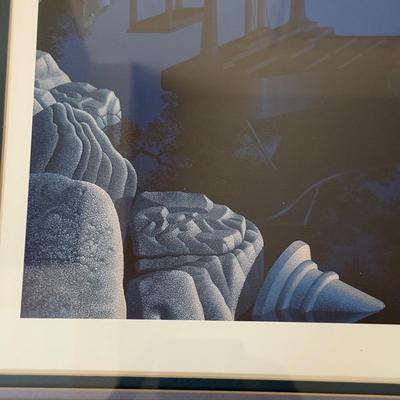 LOT 156U: Two Framed/Signed Prints by Jim Buckles - Cheshire Moon & Blue Ruin