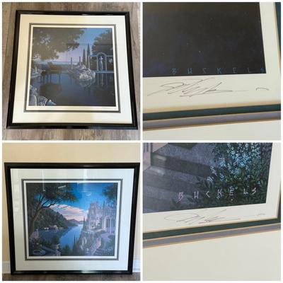 LOT 156U: Two Framed/Signed Prints by Jim Buckles - Cheshire Moon & Blue Ruin