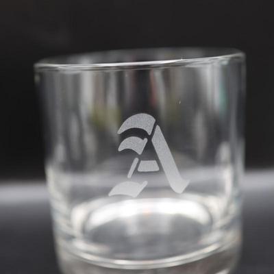 Vintage "A" Monogram Heavy Bottom Rocks Lowball