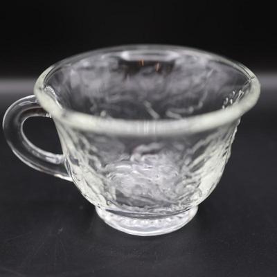Vintage Indiana Princess Clear Glass Grape Leaf Punch Cups