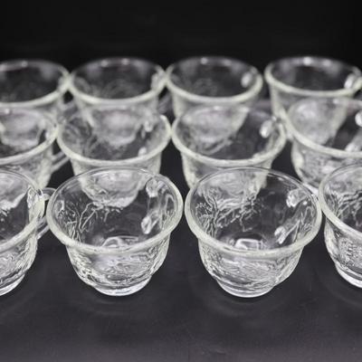 Vintage Indiana Princess Clear Glass Grape Leaf Punch Cups