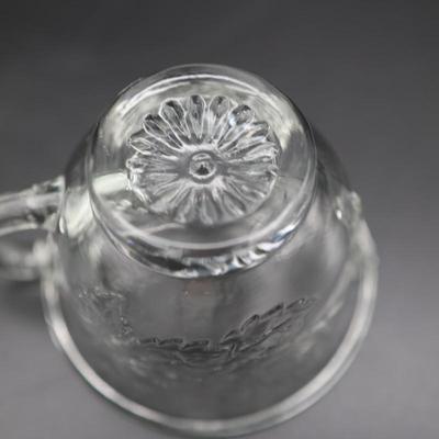 Vintage Indiana Princess Clear Glass Grape Leaf Punch Cups