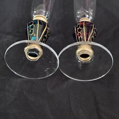 Set of Eight Dichroic Carnival Champagne Glasses (DR-DZ)