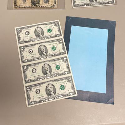 1934 Five Dollar Bill, Uncut $2 Bills, $500 Gold Certificate (ST-SS)