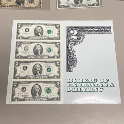 1934 Five Dollar Bill, Uncut $2 Bills, $500 Gold Certificate (ST-SS)