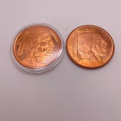 Five 1oz .999 Fine Copper Coins (ST-SS)