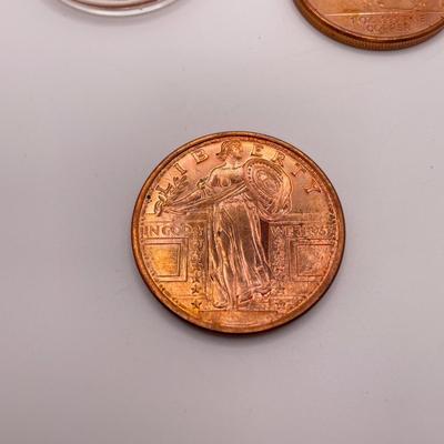 Five 1oz .999 Fine Copper Coins (ST-SS)