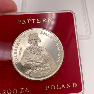 Four Silver Polish Coins incl 1983 Pope John Paul II (ST-SS)