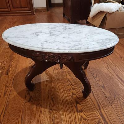 Antique Marble Top Coffee Table