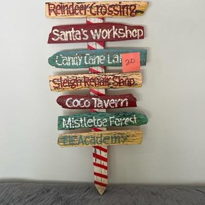 Colorful Christmas Road Sign