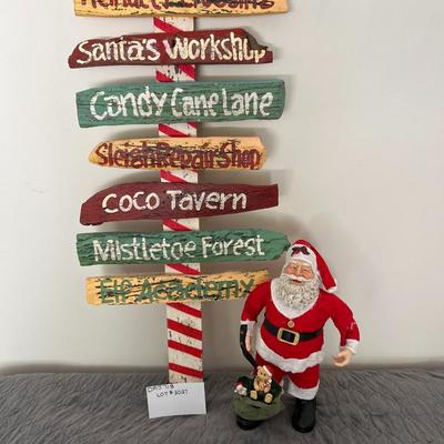Wonderful Colorful Christmas Sign and Santa
