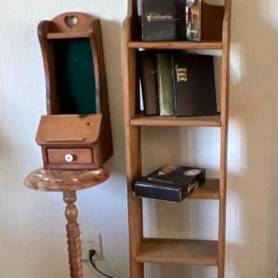 Wooden shelving, Umbrella Stand, CDs