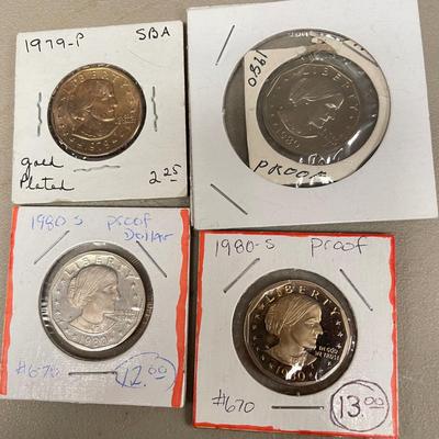 Sacagawea and Susan B Anthony Dollar Coins (ST-SS)