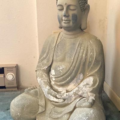Antique Japanese Buddha, made of plaster