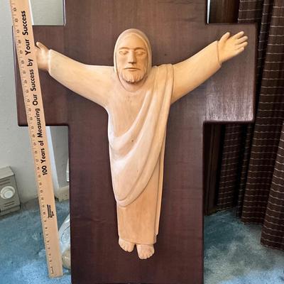 Jesus on the Cross, all made of wood, heavy