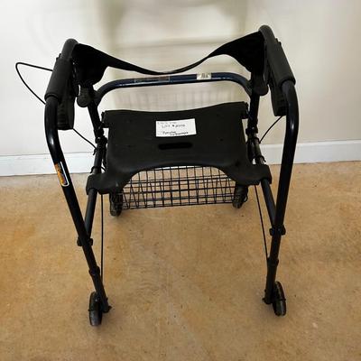 Mobility Assistive Invocare Brand Rollator Style Walker - Black with Basket