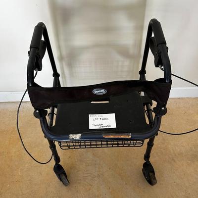 Mobility Assistive Invocare Brand Rollator Style Walker - Black with Basket