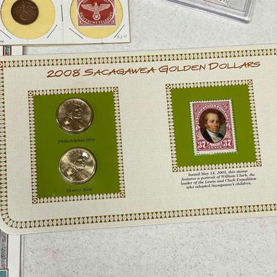 US Coin/Stamp Sets w/ Germany & Vietnam (ST-SS)