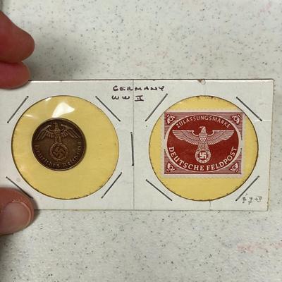 US Coin/Stamp Sets w/ Germany & Vietnam (ST-SS)