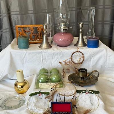 Variety Group,, Pewter Candle sticks, Oil burning Lateran, Japanese Stress Balls, plus