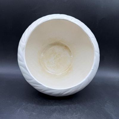 Vintage USA California Pottery with Impressed Leaf Rim