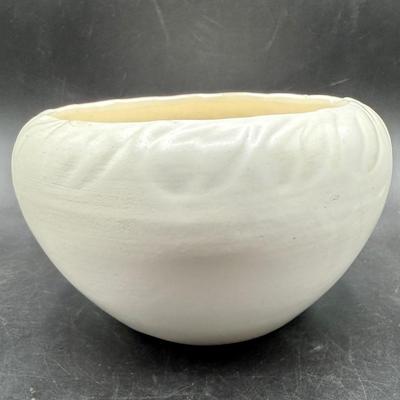 Vintage USA California Pottery with Impressed Leaf Rim