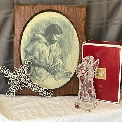 Mikasa Glass Angel, Cross, Jesus picture