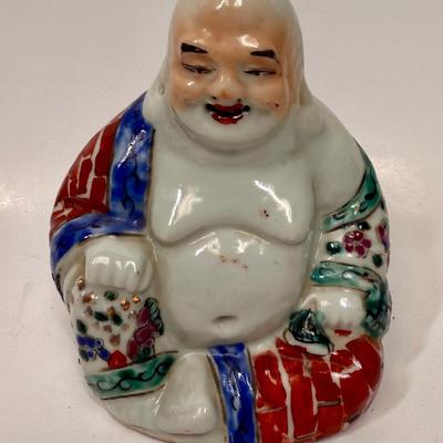 Vintage Chinese Porcelain Hotei Buddha of Happiness Figure