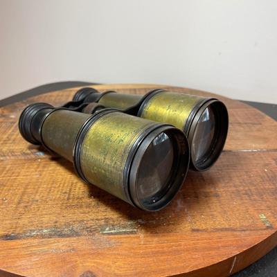 Vintage French Chevalier Opticien Paris Brass Binoculars