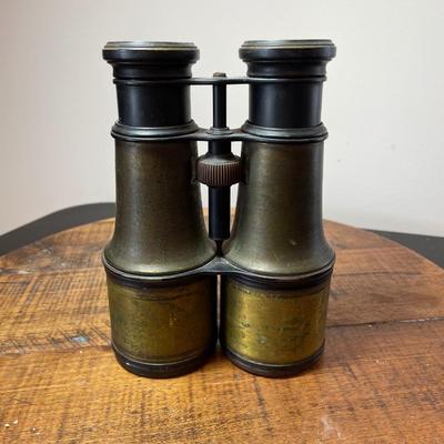 Vintage French Chevalier Opticien Paris Brass Binoculars