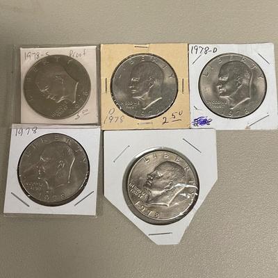 Large Lot of Eisenhower Dollar Coins (ST-SS)