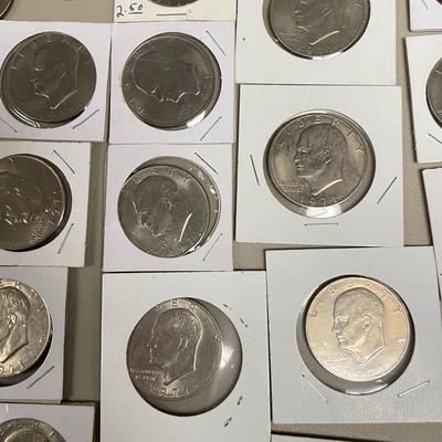 Large Lot of Eisenhower Dollar Coins (ST-SS)