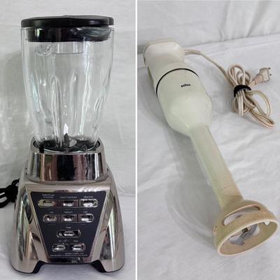 Oster Pro 1200 Versatile Power Blender, Braun Immersion Blender, and Accessories (K-DZ)