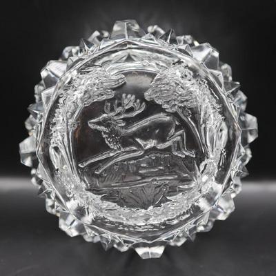 Bleikristall Crystal Ashtray Elk Jumping, Germany