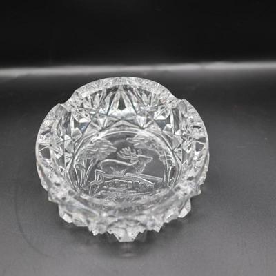 Bleikristall Crystal Ashtray Elk Jumping, Germany