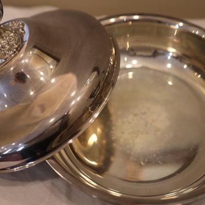 Two Chafing Dishes, Dome Stand & Burner Silverplate