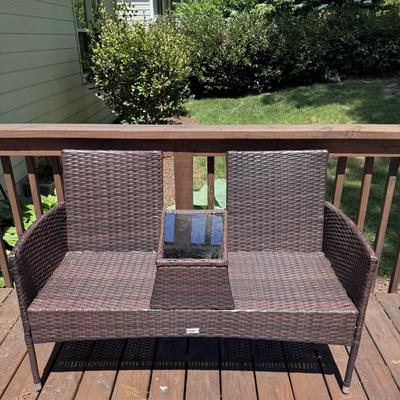 VINGLI Wicker Outdoor Loveseat (Y-DZ)