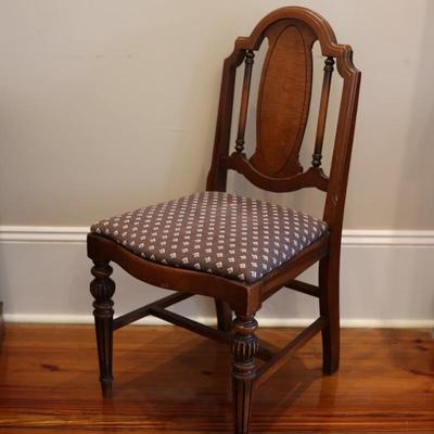 Vintage Mahogany Upholstered Side Chair