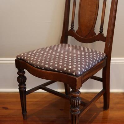 Vintage Mahogany Upholstered Side Chair