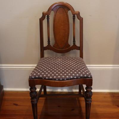 Vintage Mahogany Upholstered Side Chair