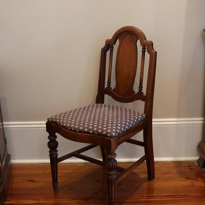 Vintage Mahogany Upholstered Side Chair