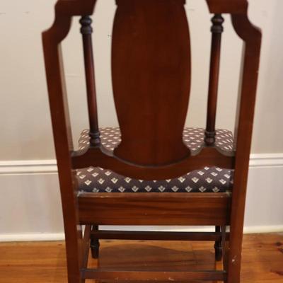 Vintage Mahogany Upholstered Side Chair