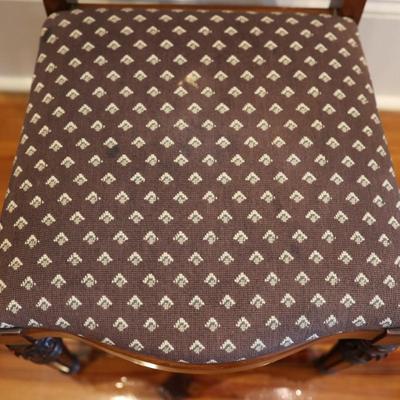 Vintage Mahogany Upholstered Side Chair